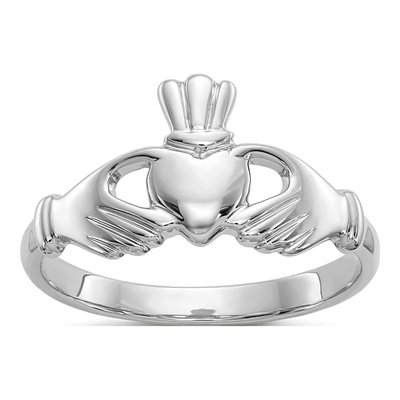 10K White Gold Claddagh Ring