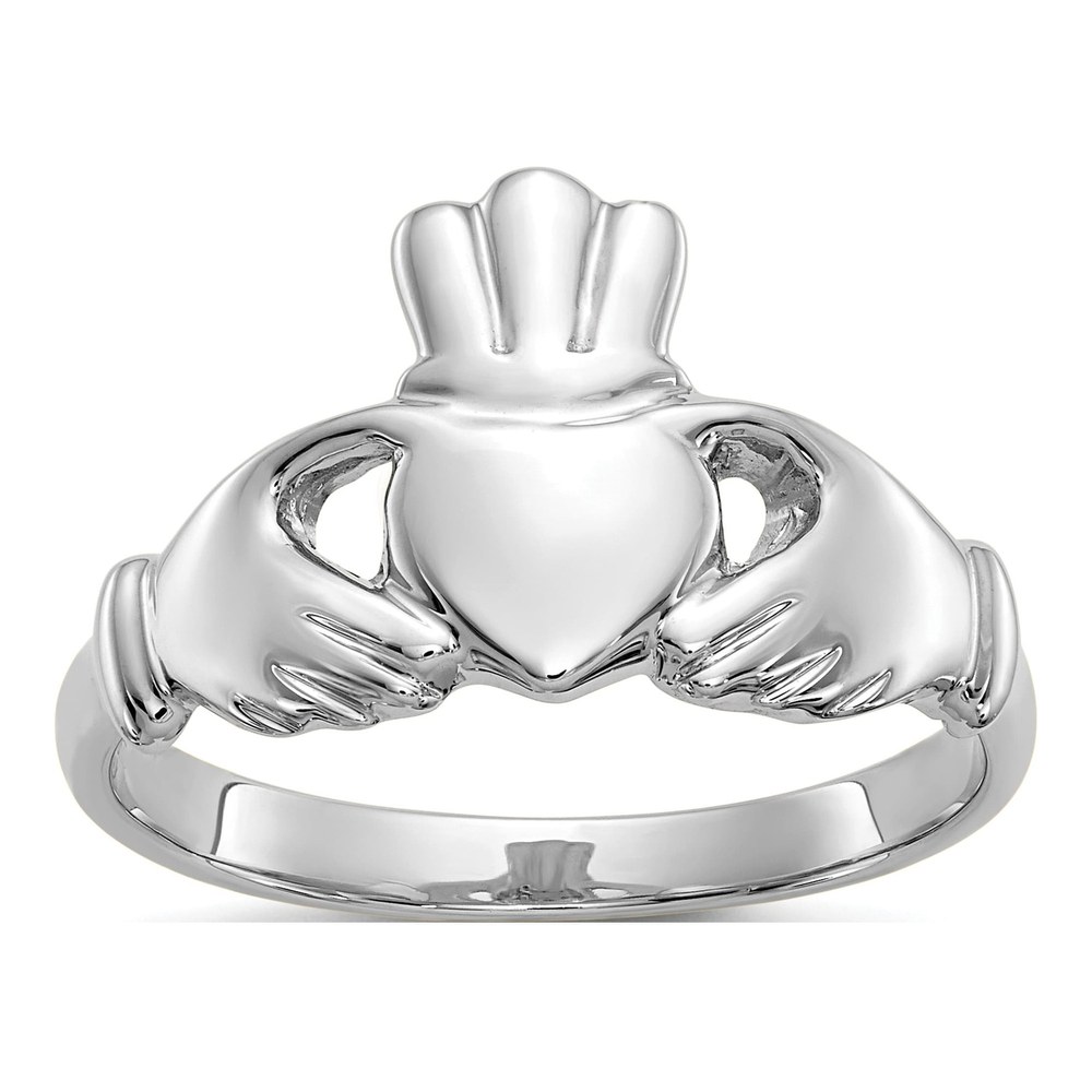 10K White Gold Claddagh Ring