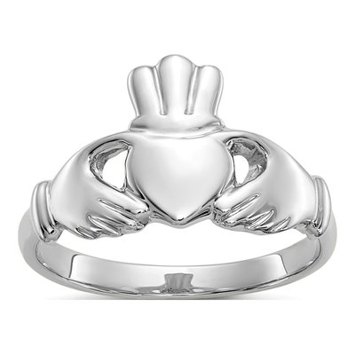 10K White Gold Claddagh Ring