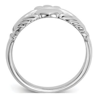 10K White Gold Claddagh Ring – view 3