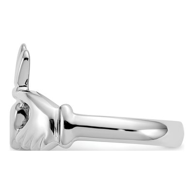 10K White Gold Claddagh Ring – view 5
