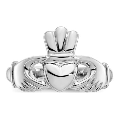 10K White Gold Claddagh Ring – view 6