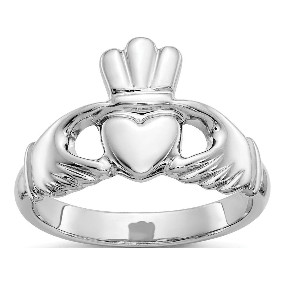 10K White Gold Claddagh Ring