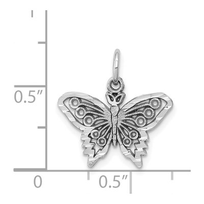 10K White Gold Butterfly Pendant – view 4
