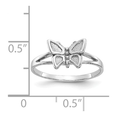 10K White Gold Butterfly Ring – view 4