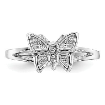 10K White Gold Butterfly Ring – view 6