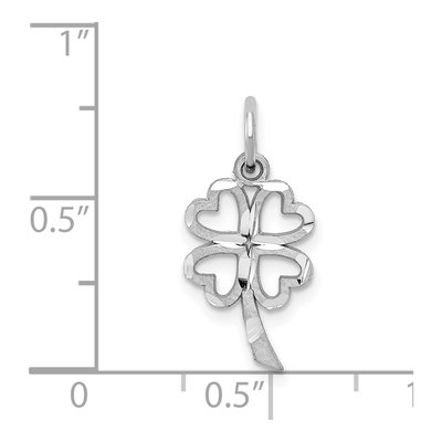 10K White Gold 4-Leaf Clover Pendant – view 4