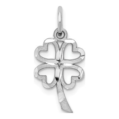 10K White Gold 4-Leaf Clover Pendant