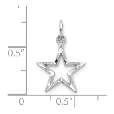 10K White Gold Diamond-Cut Star Charm – view 4