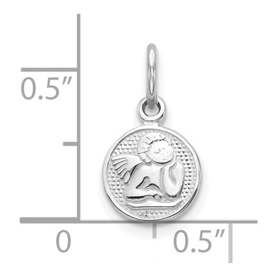 10K White Gold Small Angel Pendant – view 4
