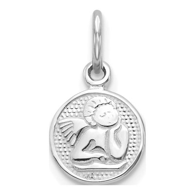 10K White Gold Small Angel Pendant