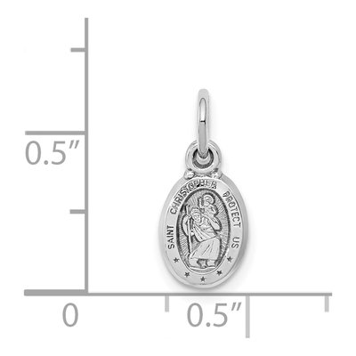 10K White Gold St Christopher Medal Charm – view 4