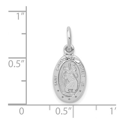 10K White Gold St Christopher Medal Pendant – view 4
