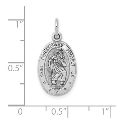 10K White Gold St Christopher Medal Pendant – view 4