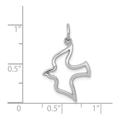 10K White Gold Cut-Out Dove Pendant – view 4