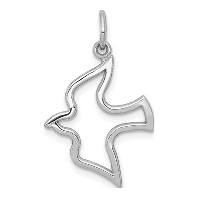 10K White Gold Cut-Out Dove Pendant