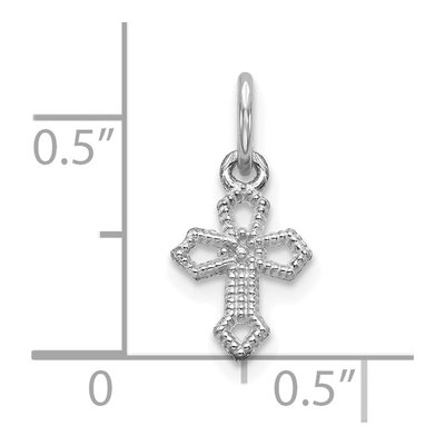 10K White Gold Mini Passion Cross Charm – view 4