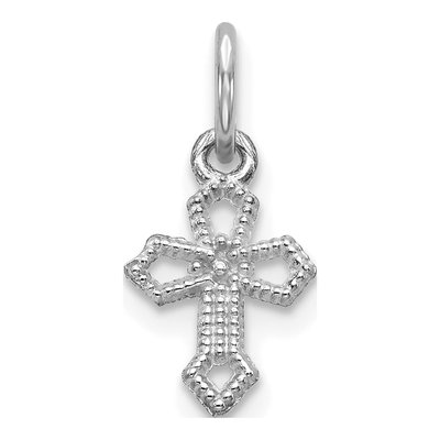 10K White Gold Mini Passion Cross Charm