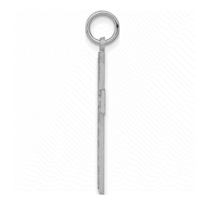 10K White Gold Diamond-Cut Cross Pendant – view 3