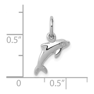 10K White Gold Dolphin Pendant – view 3