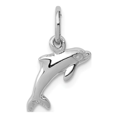 10K White Gold Dolphin Pendant