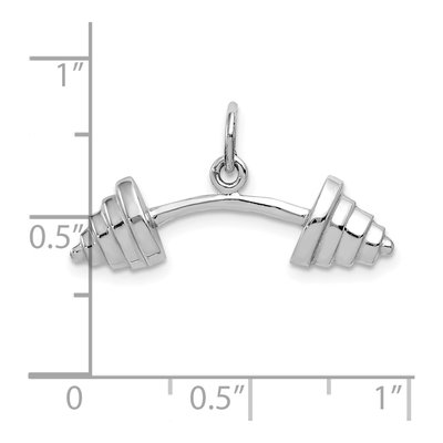 10K White Gold Barbell Pendant – view 3