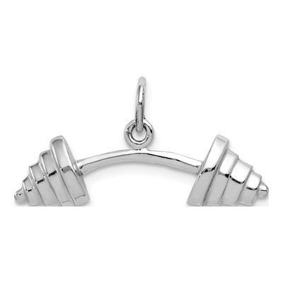 10K White Gold Barbell Pendant