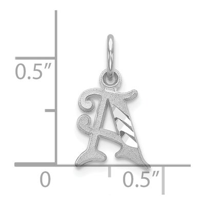 10K White Gold Initial A Charm – view 3