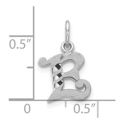 10K White Gold Initial E Charm – view 2