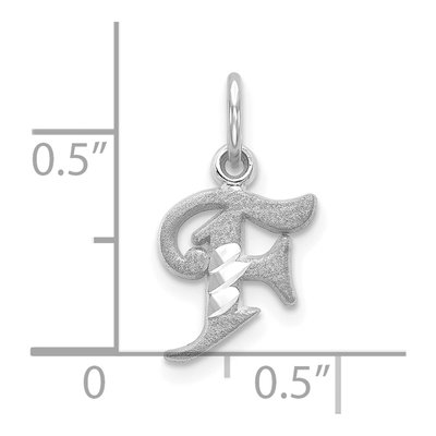 10K White Gold Initial F Charm – view 3