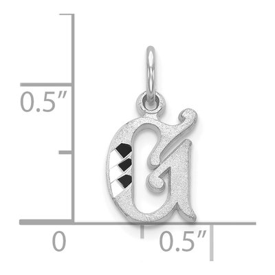 10K White Gold Initial G Charm – view 2