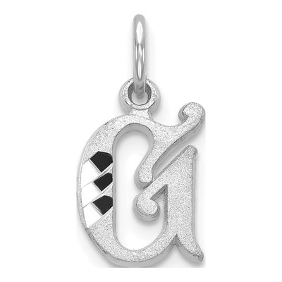 10K White Gold Initial G Charm