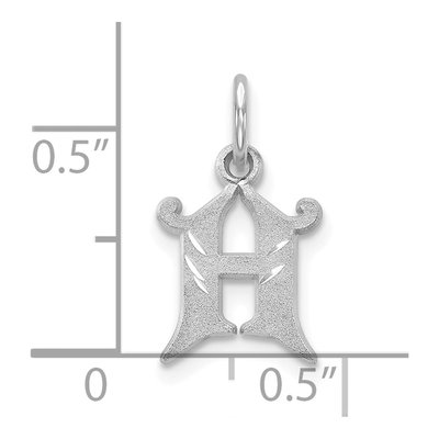10K White Gold Initial H Charm – view 3