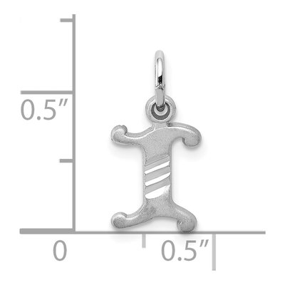 10K White Gold Initial I Pendant – view 2