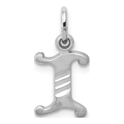 10K White Gold Initial I Pendant