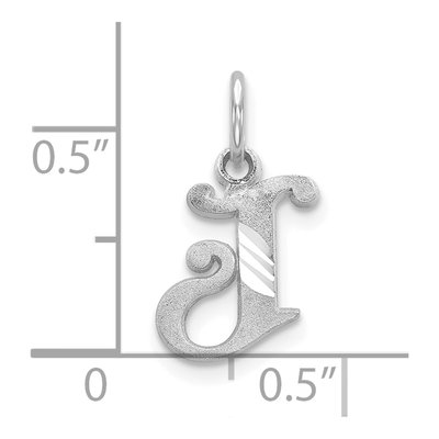 10K White Gold Initial J Pendant – view 3