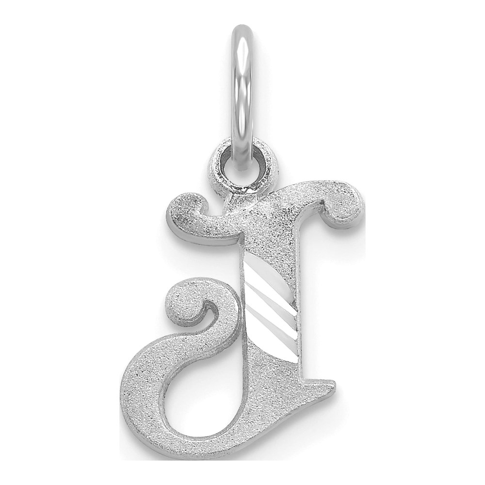 10K White Gold Initial J Pendant
