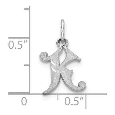 10K White Gold Initial K Charm – view 3