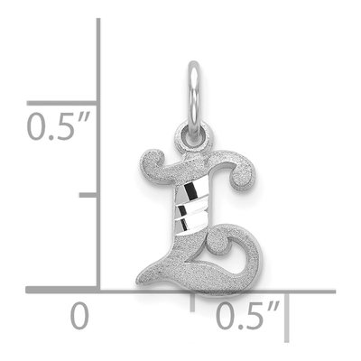 10K White Gold Initial L Charm – view 2