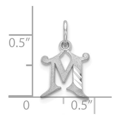 10K White Gold Diamond-Cut Initial M Charm – view 3