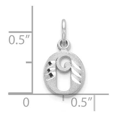 10K White Gold Initial O Charm – view 3