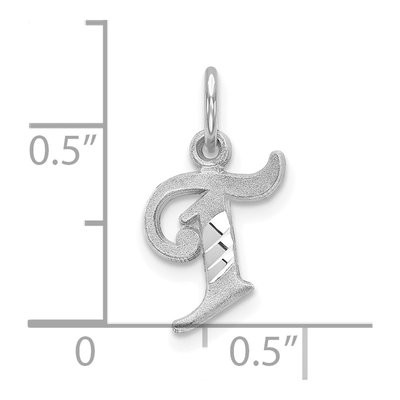 10K White Gold Initial T Pendant – view 3