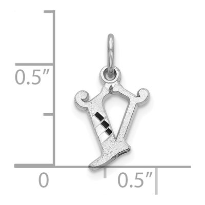 10K White Gold Initial V Pendant – view 2