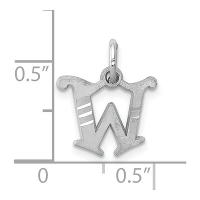 10K White Gold Initial W Charm – view 2