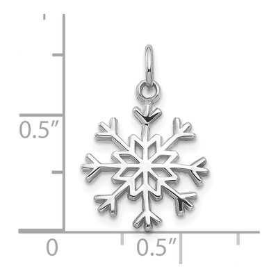 10K White Gold Snowflake Pendant – view 3