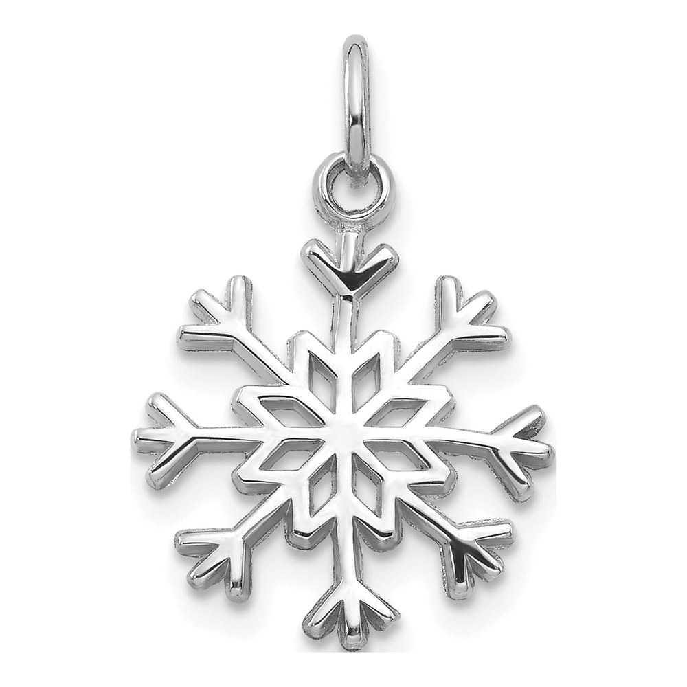 10K White Gold Snowflake Pendant