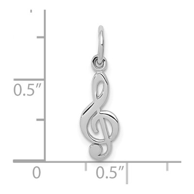 10K White Gold Treble Clef Charm – view 3