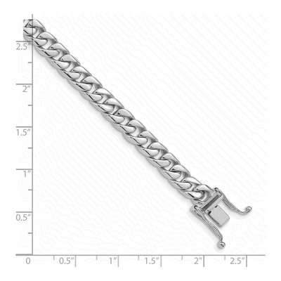 10K White Gold 6.8mm Flat Beveled Curb Chain Bracelet – view 2