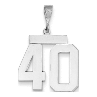 10K White Gold Number 40 Charm
