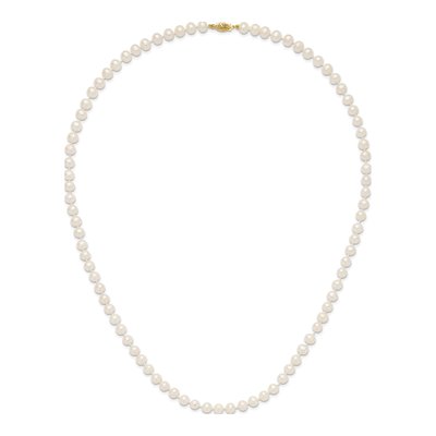 10K Yellow Gold Freshwater Cultured Pearl Near-Round Necklace – view 4